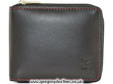 Black/Red Hudson Zip Round Wallet with RFID by Mala