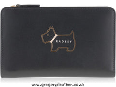 Black Heritage Dog Outline Medium Ziptop Purse by Radley