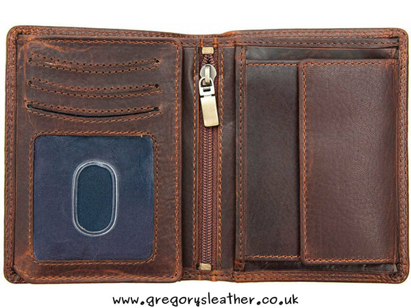 Brown New York Brown Leather Trifold Wallet - by Prime Hide