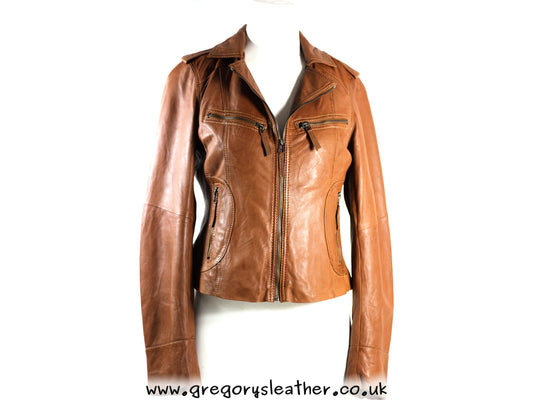 Tan Vintage Leather Jacket by Ashwood