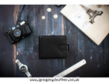 Black Washington Leather Wallet With Large Coin Pocket - by Prime Hide