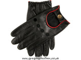 Black Delta Classic Leather Driving Gloves by Dents
