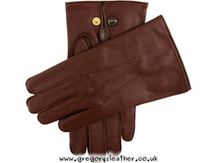 English Tan Mendip Wool Lined Leather Officers Gloves by Dents