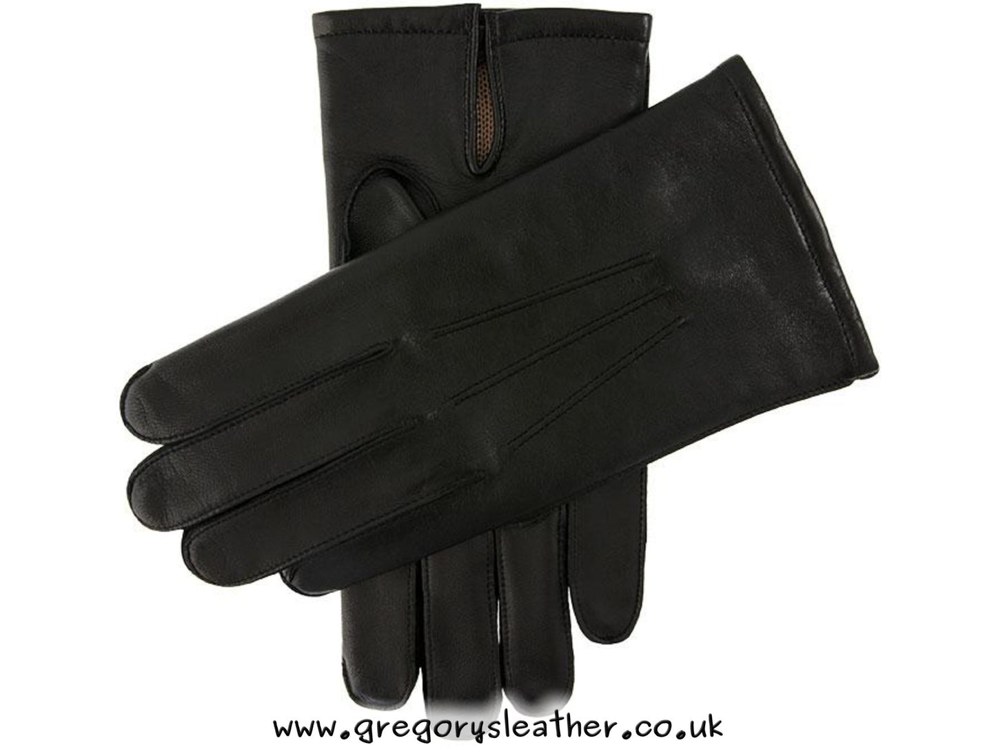 Black Smooth Leather Warm Lined Gloves by Dents