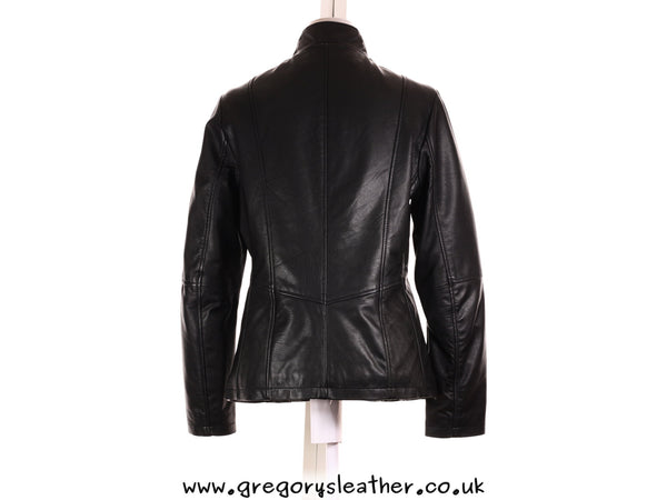 Black Leather Longer Length Jacket by Ashwood