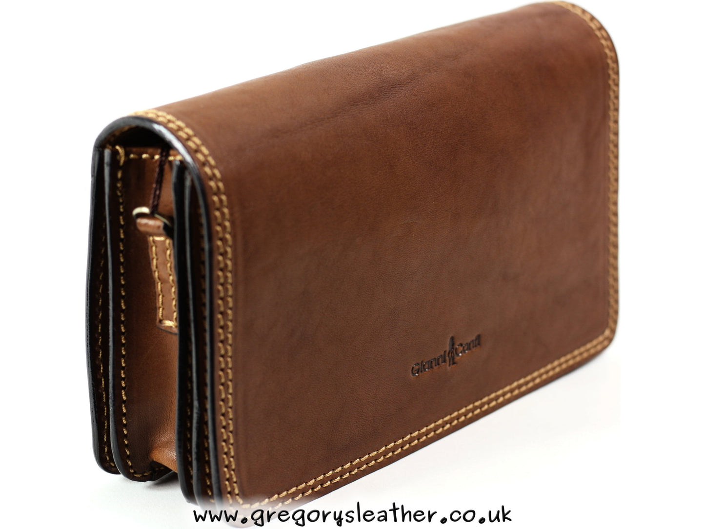 Tan Classic Small Flap Over Bag by Gianni Conti