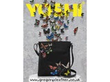 Black Amongst Butterflies Bryant Leather Cross Body Bag by Yoshi
