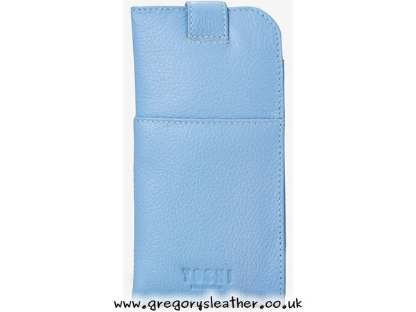 Blue Bee Happy Leather Glasses Case by Yoshi