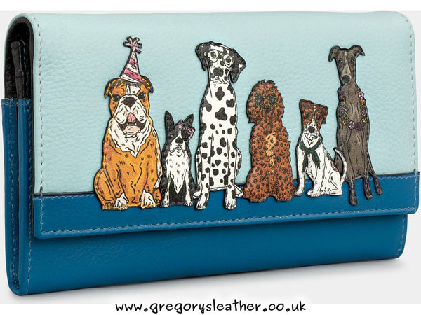 Party Dogs Flap Over Leather Matinee Purse by Yoshi