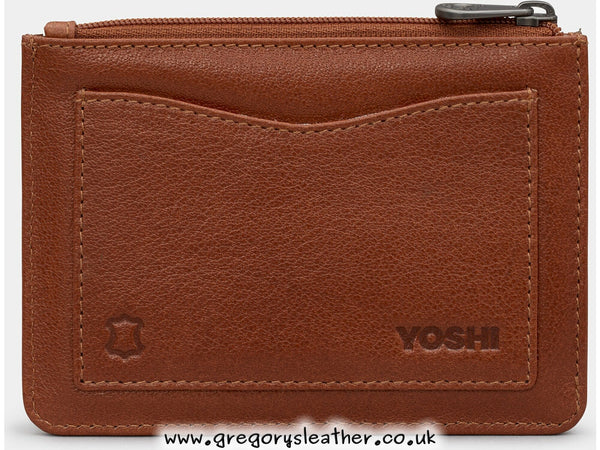 Tan The Toy Shop Zip Top Leather Purse by Yoshi