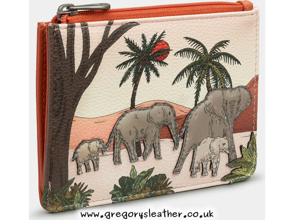 Elephant Parade Zip Top Leather Purse by Yoshi