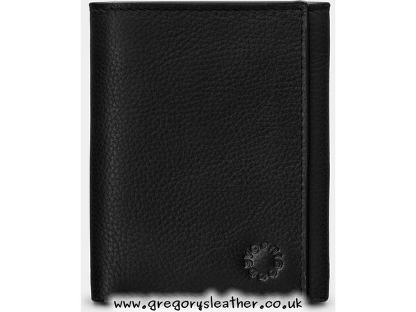 Black  Three Fold Leather Wallet by Yoshi