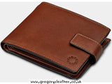 Brown  Extra Capacity Leather Wallet with Tab by Yoshi