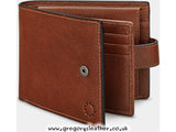 Brown  Extra Capacity Leather Wallet with Tab by Yoshi