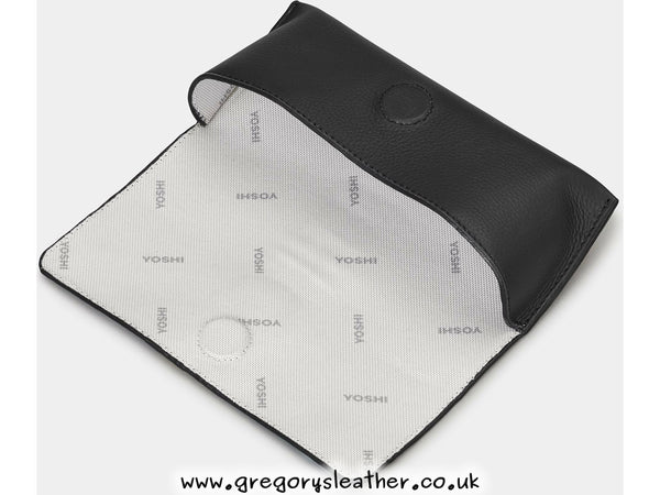 Black Amongst Butterflies Leather Glasses Case by Yoshi