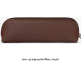 Brown Travel Bookworm Leather Pencil Case by Yoshi