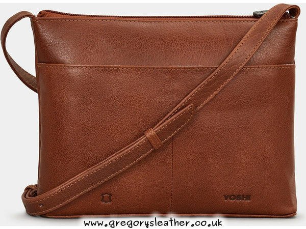 Tan The Toy Shop Leather Cross Body Bag by Yoshi