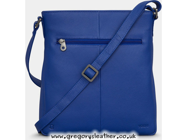 Cobalt Blue Rise And Shine Leather Bryant Cross Body Bag by Yoshi