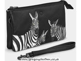 Black Zebras Dazzle of Leather Multiway Cross Body Bag by Yoshi