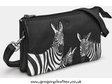 Black Zebras Dazzle of Leather Multiway Cross Body Bag by Yoshi