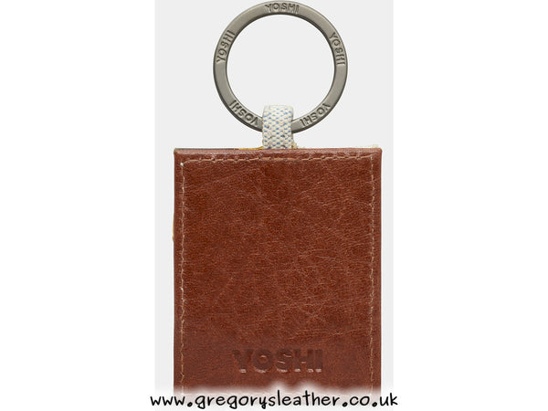 Tan Sunflower Bloom Leather Keyring by Yoshi