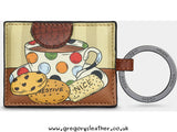 Tea And Biscuits Leather Keyring by Yoshi