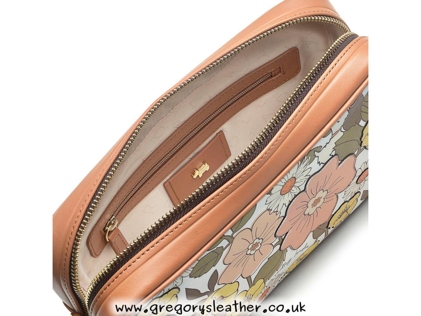 Light Brown Manor Grove - 60S Floral Small Zip Top Camerbag by Radley