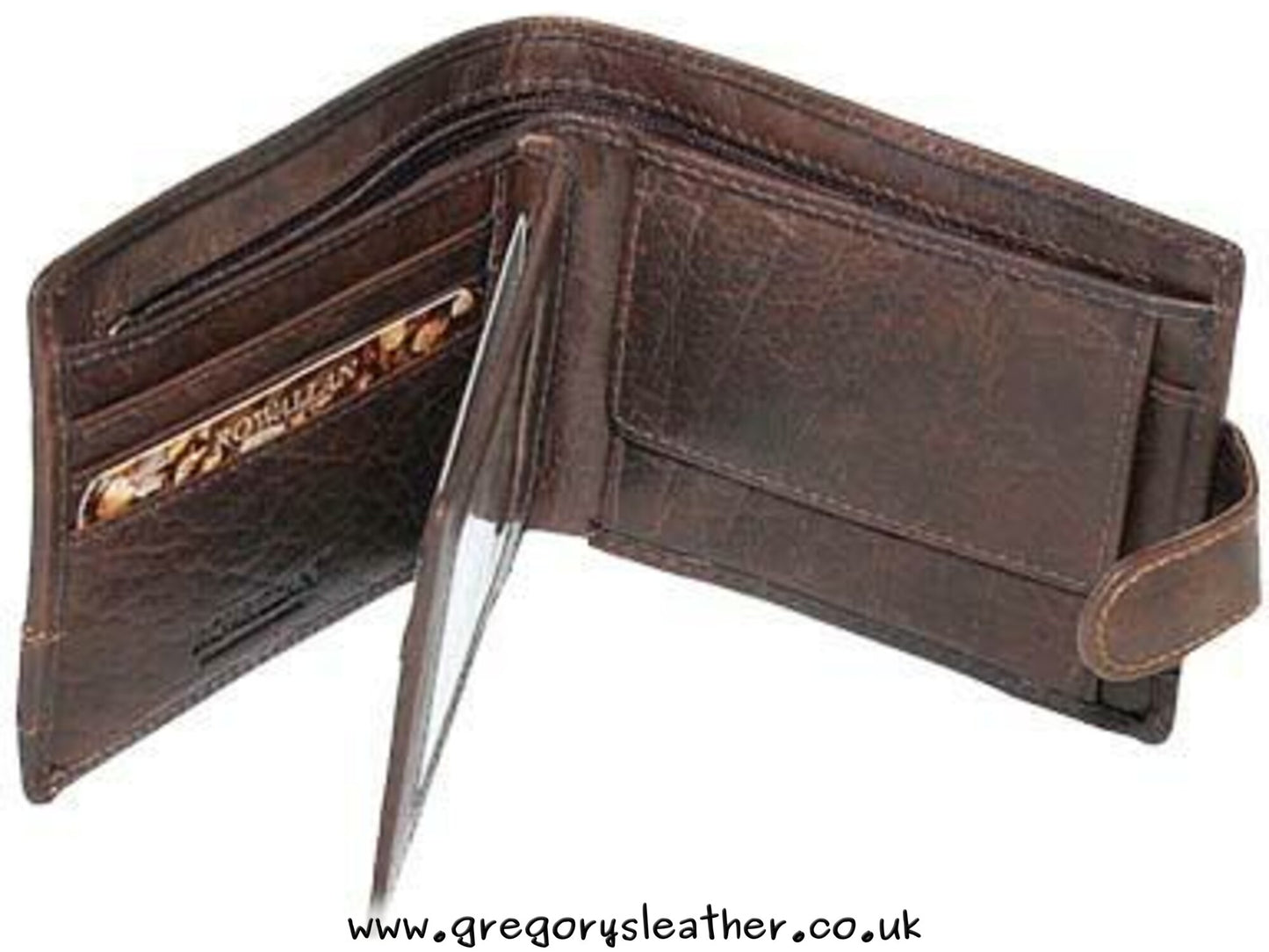 Brown Panama Tabbed Leather Wallet by Rowallan