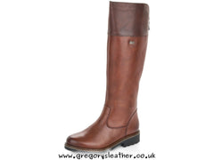 Tan Long Leather Boot by Remonte