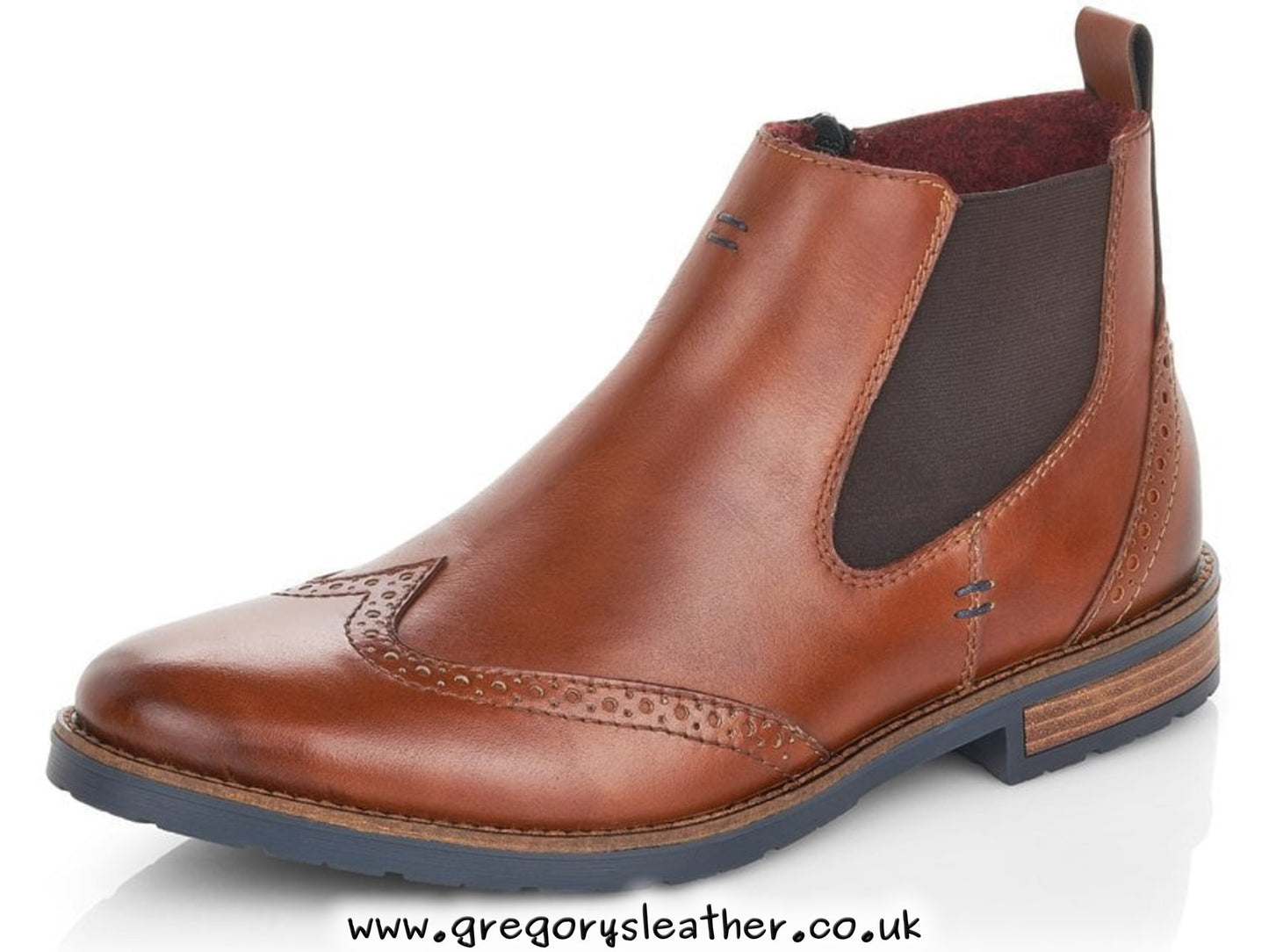 Tan Leather Mens Chelsea Style Boots by Rieker