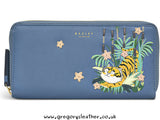 Blue Year Of The Tiger Large Zip Around Matinee Purse by Radley