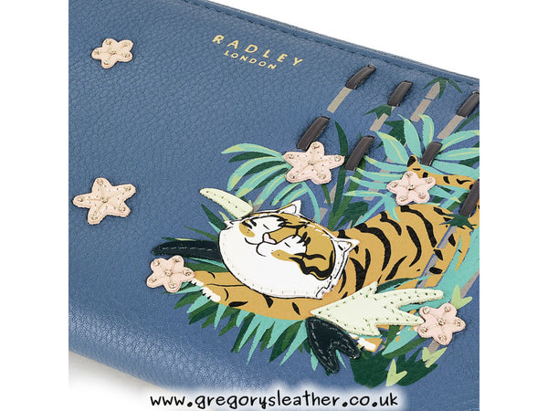 Blue Year Of The Tiger Large Zip Around Matinee Purse by Radley